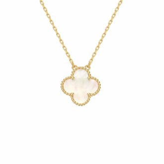 WHITE CLOVER NECKLACE - 18K GOLD-PLATED