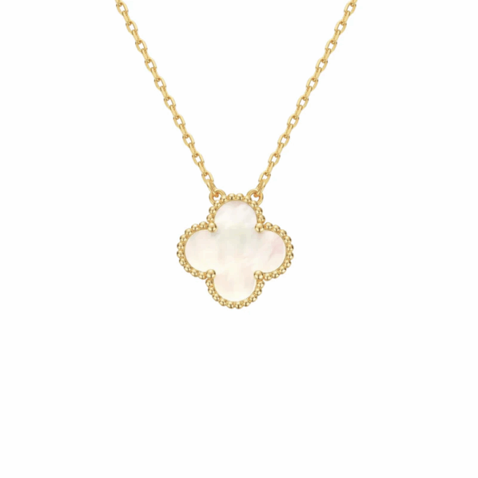 WHITE CLOVER NECKLACE - 18K GOLD-PLATED