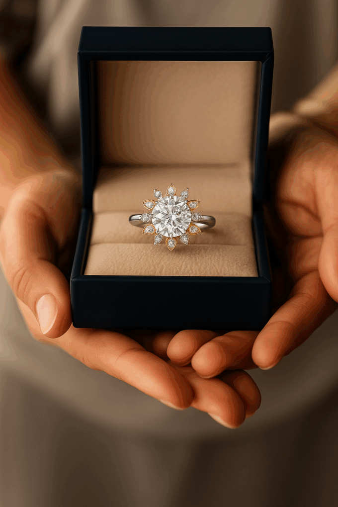 FloraRay Dual-Tone Halo Ring - Image 3