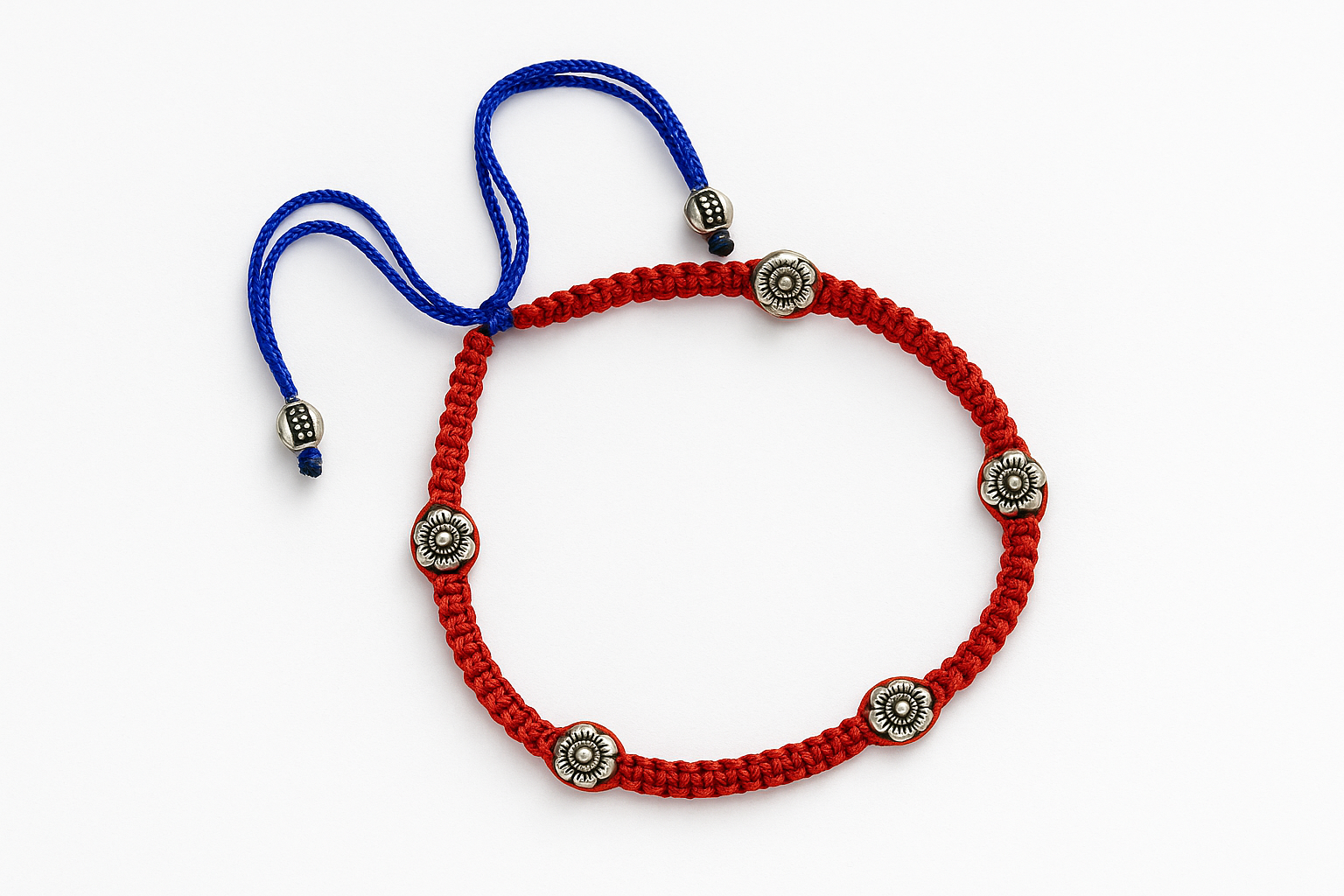 RudraBloom Red Braided Anklet