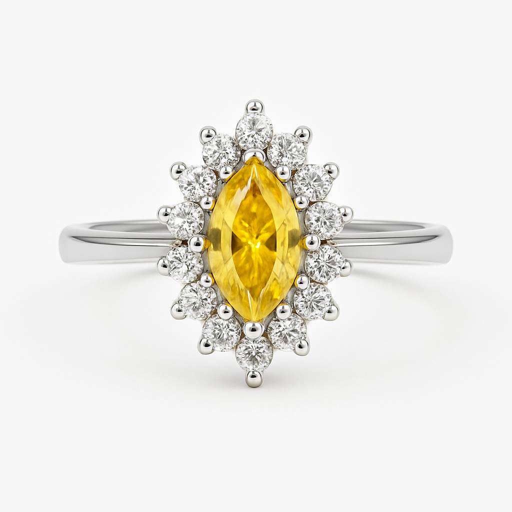Sunflare Marquise Halo Ring