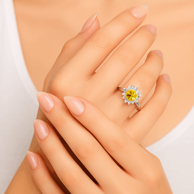 Sunflower Halo Ring - Image 3