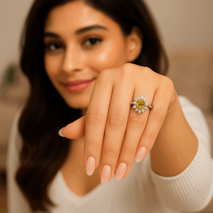 Sunflower Halo Ring - Image 4